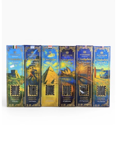 SAHUMERIOS AROMANZA CIUDADES x5u - Decoración y Hogar | Outlet Quilmes