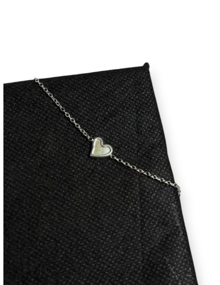 PULSERA CORAZÓN NÁCAR BLANCO - Accesorios | Outlet Quilmes