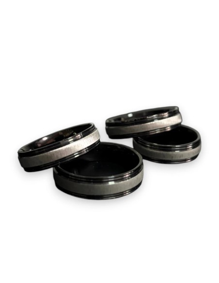 ANILLO NEGRO ESMERILADO EN PLATA - Accesorios | Outlet Quilmes