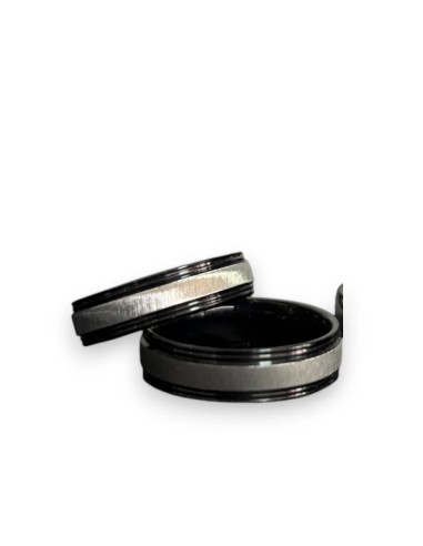 ANILLO NEGRO ESMERILADO EN PLATA - Accesorios | Outlet Quilmes