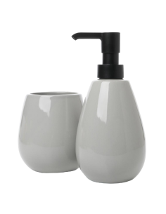 Set Juego De 2 Baño Dispenser Vaso Y Porta Cepillo ceramica